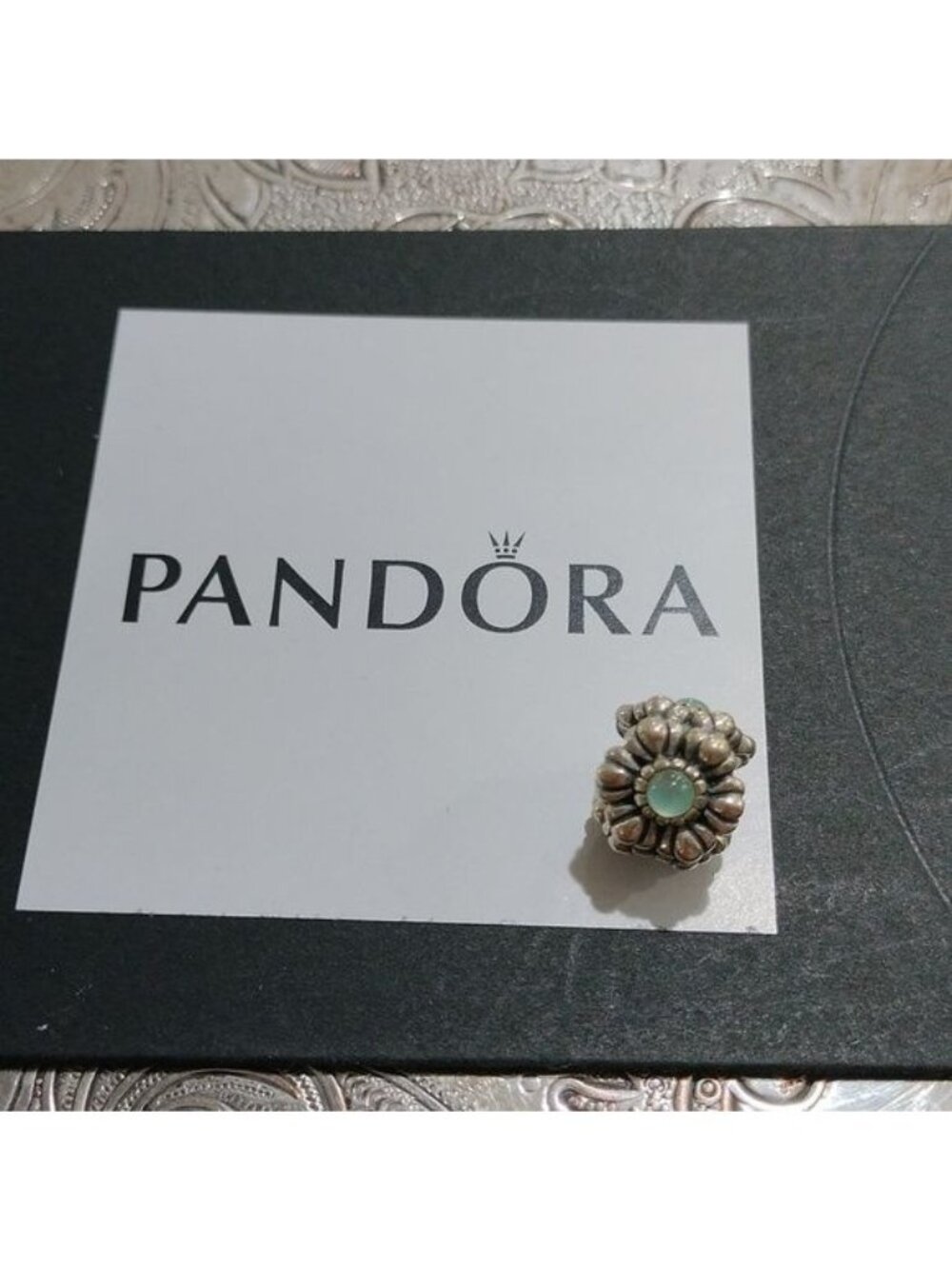 Pandora May Birthday Blooms Sterling Silver Charm with Chrysoprase 790580CH